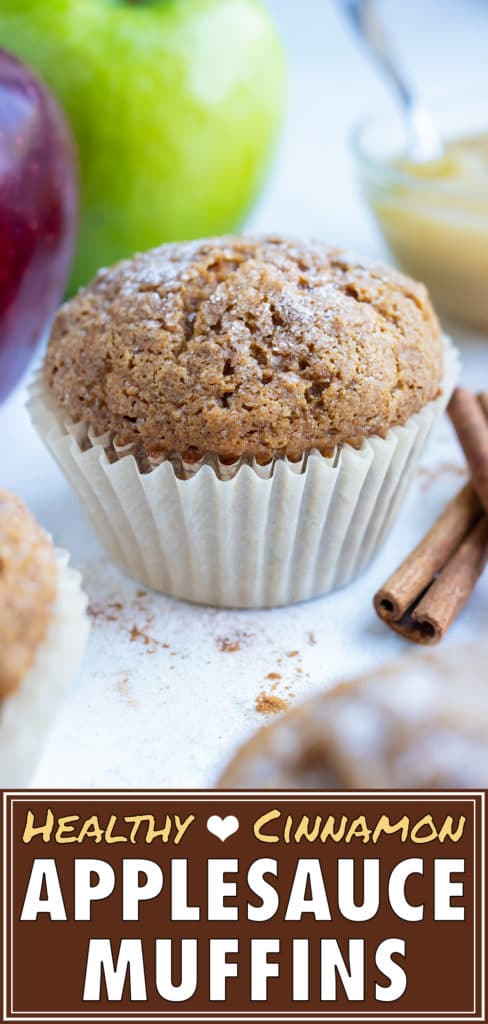 Healthy applesauce muffins have a soft and fluffy texture.