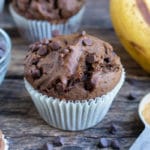 Healthy chocolate banana muffins are so simple to make with wholesome ingredients for a simple breakfast or snack.