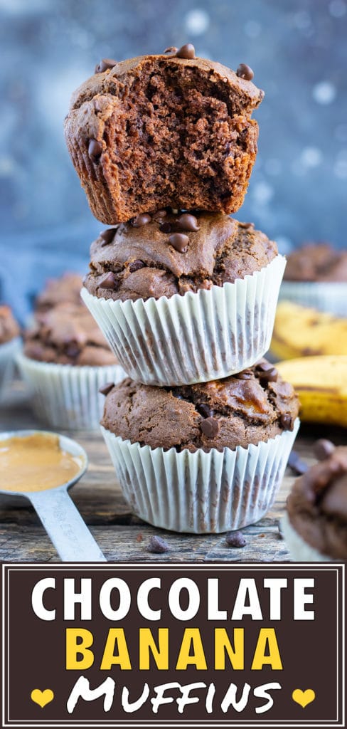 Learn how to make fluffy, healthy, gluten-free Chocolate Banana Muffins that are easy to make.