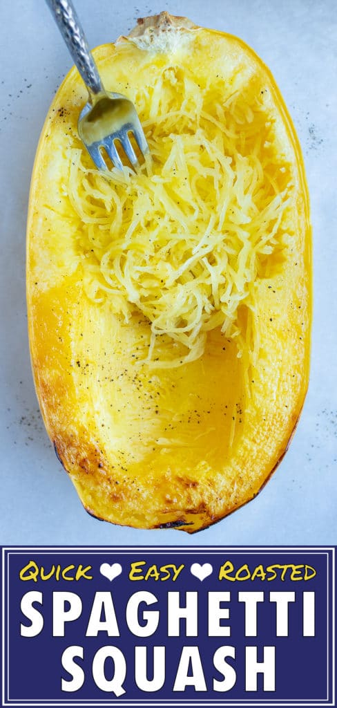 Spaghetti squash is baked in the oven for a vegan side dish.