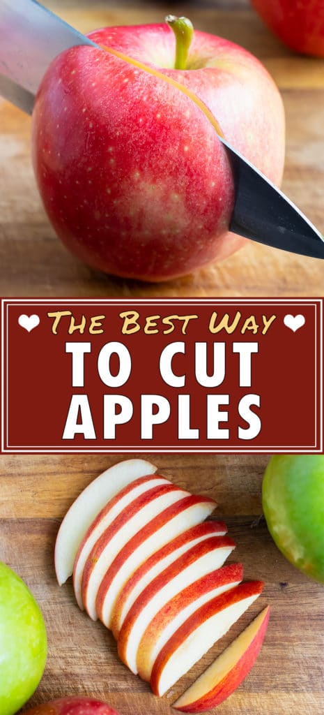 The best way to cut an apple is by coring and then slicing.