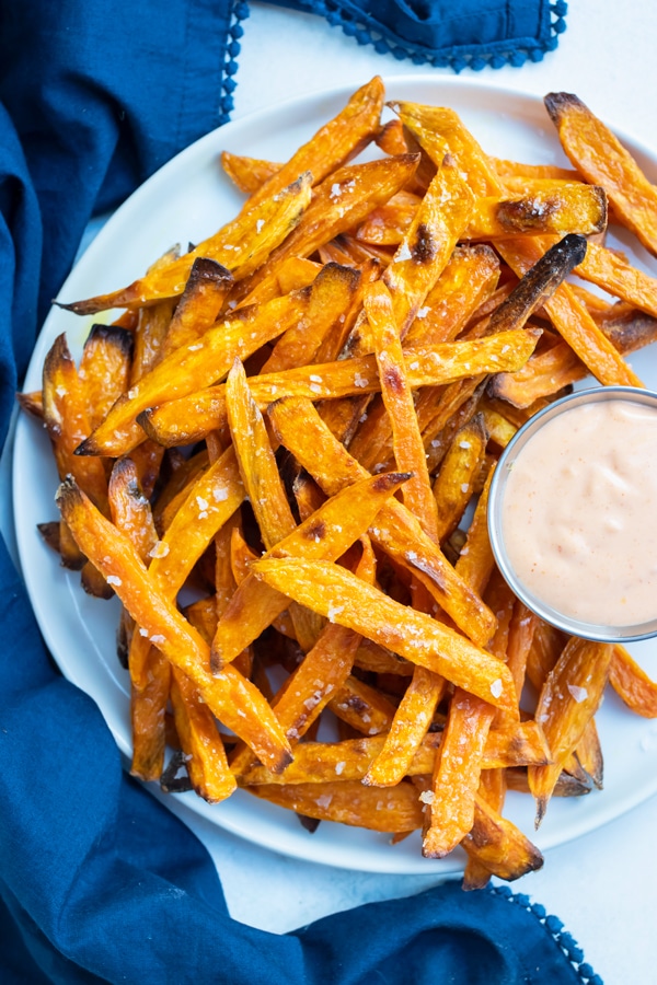 Baked sweet potato fries are a crispy and healthy side for your next dinner.