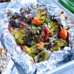 Beef teriyaki recipe is made in a foil packet on the grill or in the oven.