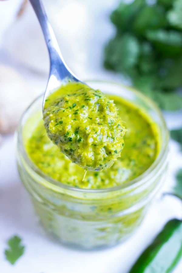 Gluten-free Thai Green Curry Paste is made with fresh ingredients at home.