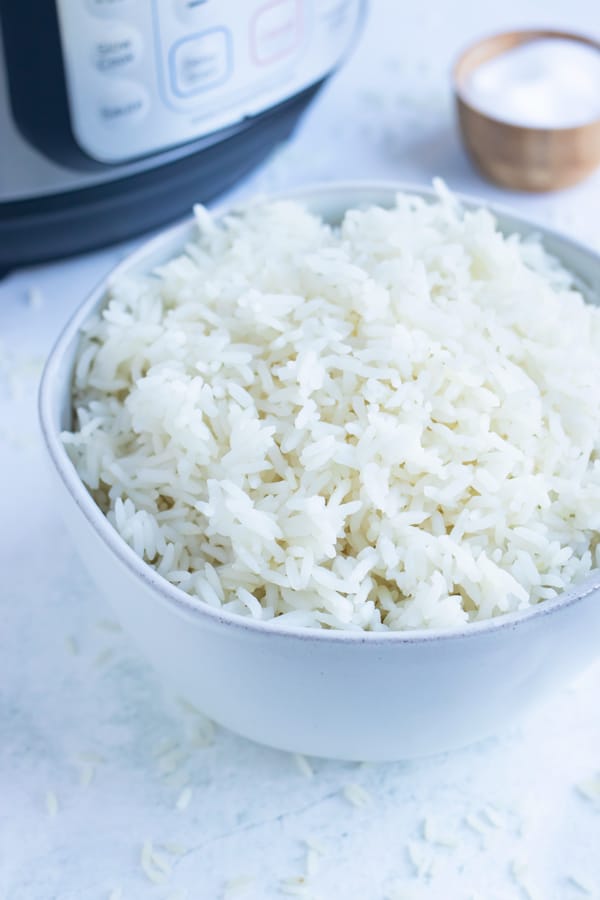 Make instant pot white rice in your pressure cooker for dinner.