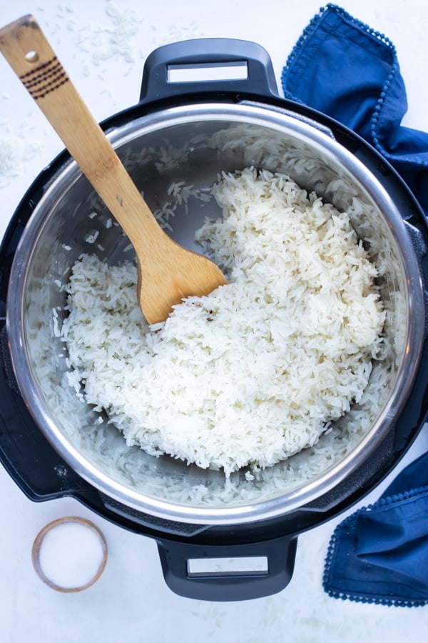 Learn how to make rice in your instant pot with no sticking and no clumping.