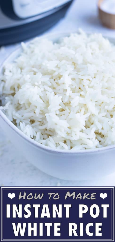 Tender white rice is made in your instant pot for a simple side dish.