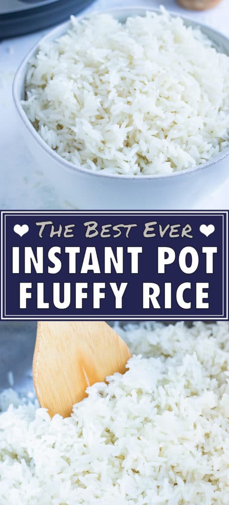 Instant pot white rice is fluffy and tender for a simple side dish.