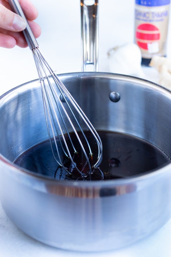 All ingredients are whisked together over the stove in this sweet and sticky marinade.