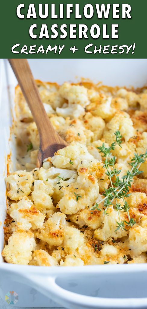 Low-carb Cauliflower au Gratin recipe is served at Thanksgiving dinner.