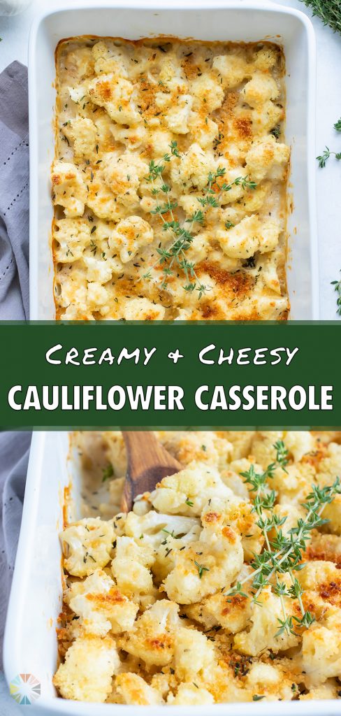 Fresh herbs top this healthy cauliflower au gratin recipe.