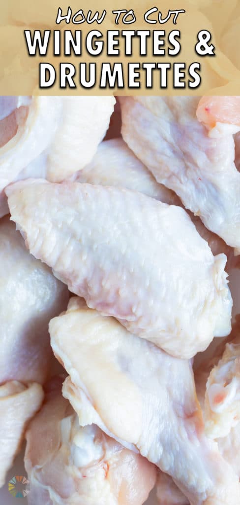 Whole chicken wings are shown before being cut into pieces.