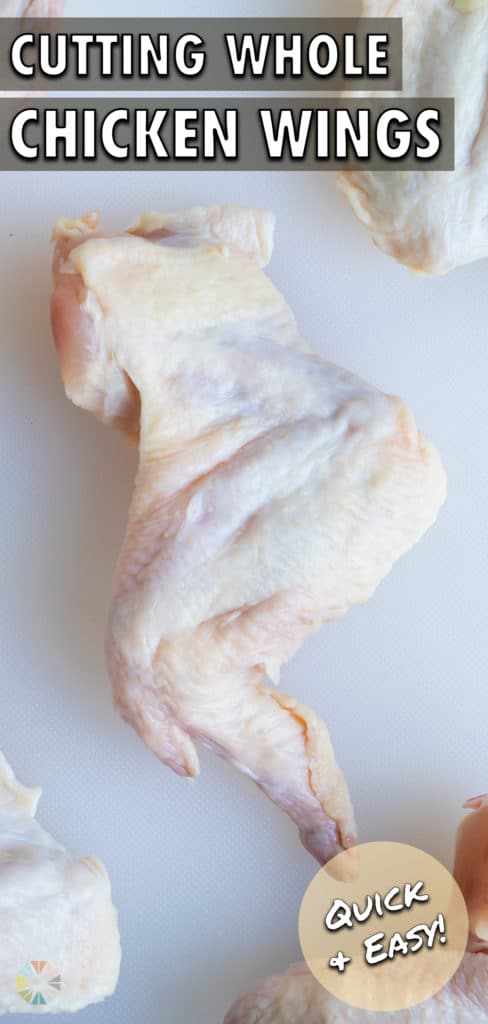 A pile of raw cut chicken wings are shown.