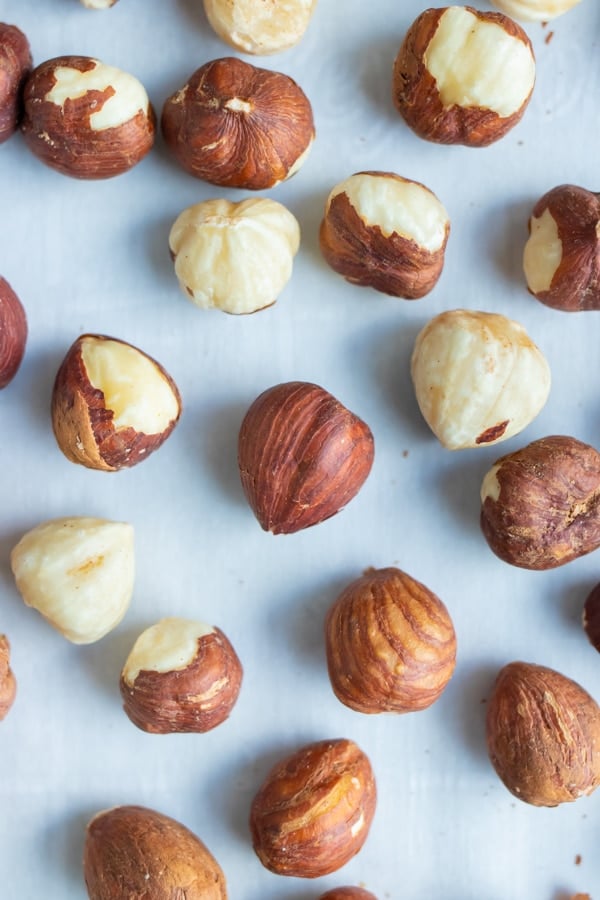Raw hazelnuts are quick and easy to roast in the oven.