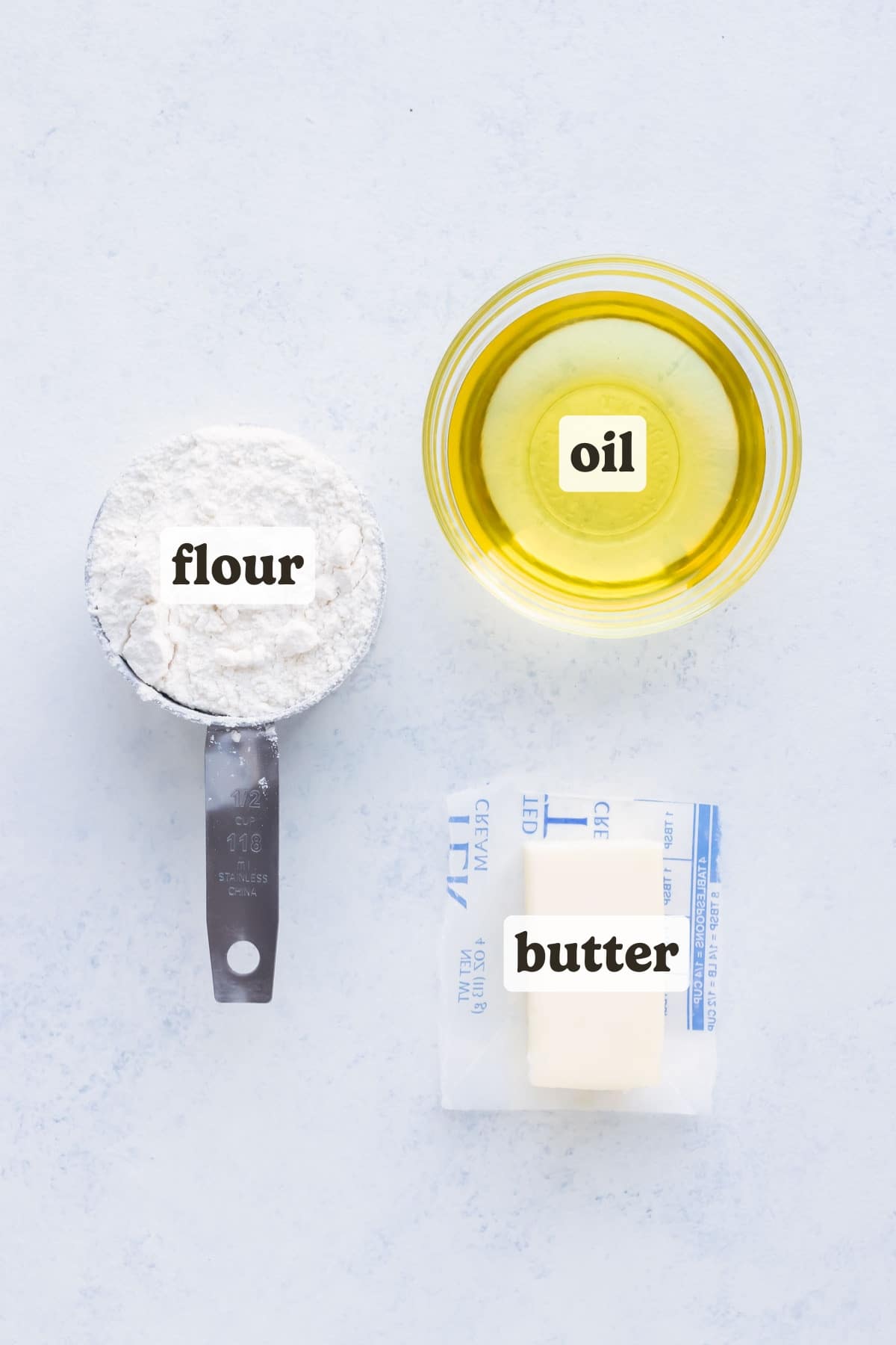 Flour, butter or oil, are the ingredients in this roux recipe.