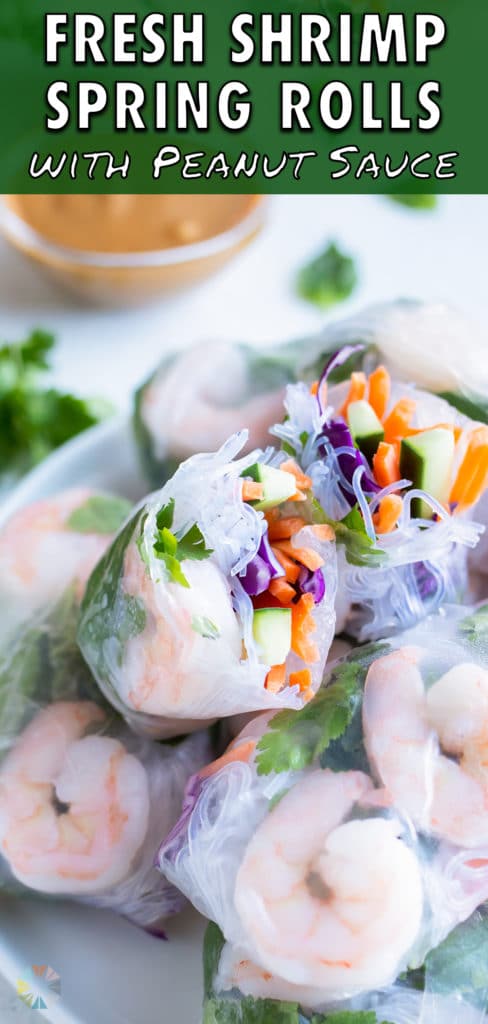 Authentic spring rolls are served on a white plate.