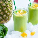 Tropical smoothies are served for a healthy snack.
