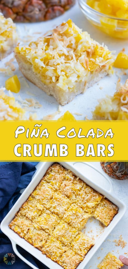 A pineapple coconut bar is set on the counter for a gluten-free dessert.