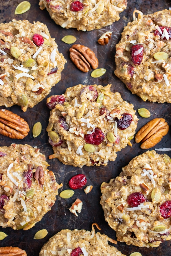 These breakfast cookies are loaded with healthy ingredients.