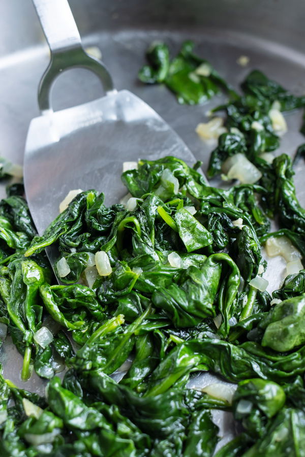 Sautéed spinach is dish for a low-carb side dish.