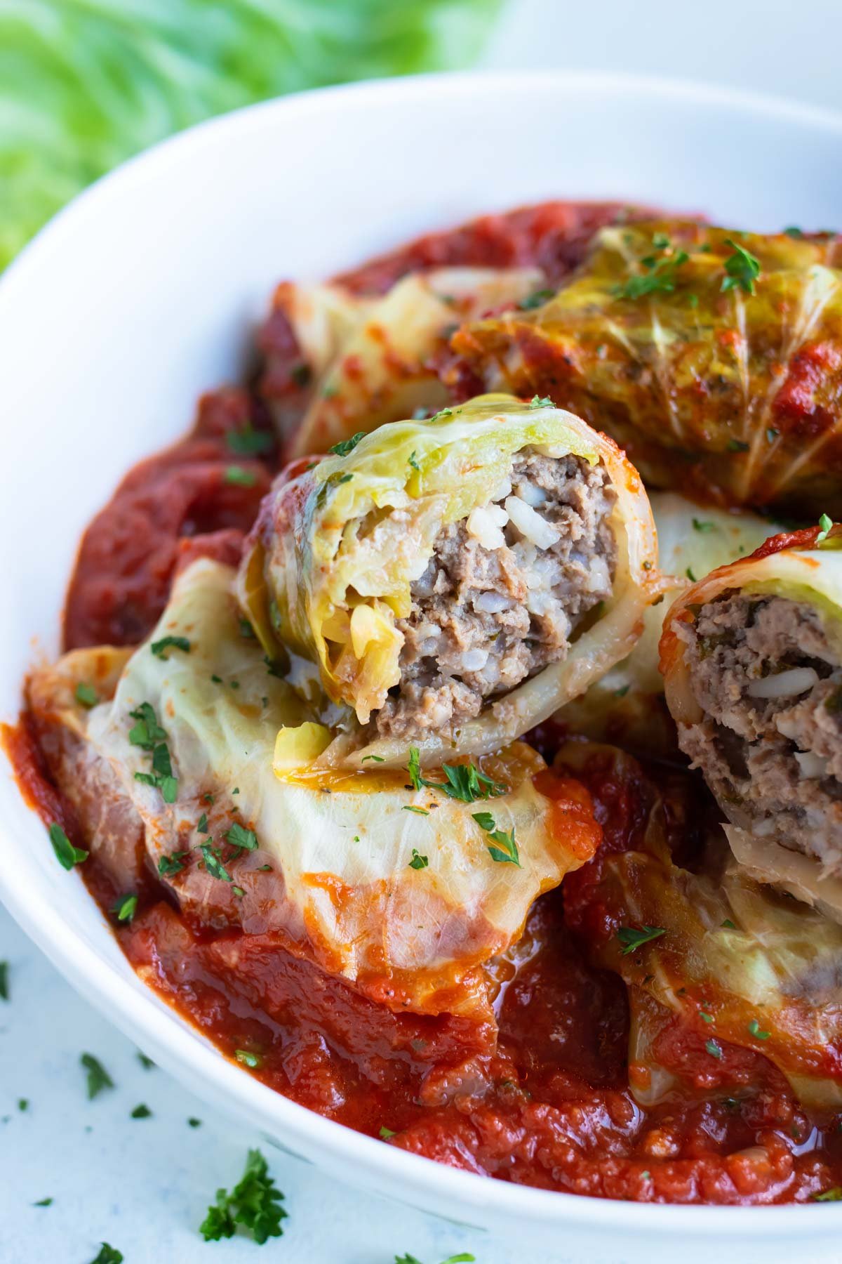 Boiled cabbage is stuffed with ground beef in this Polish classic.