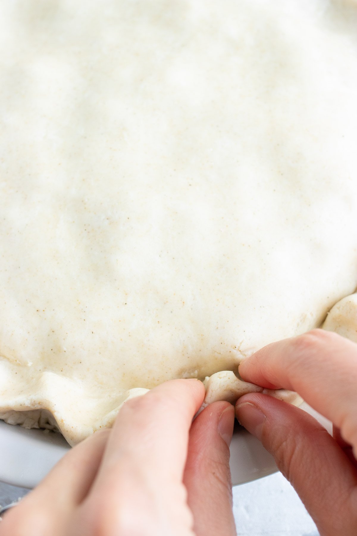 Ridges are formed from pinching the pie crusts.