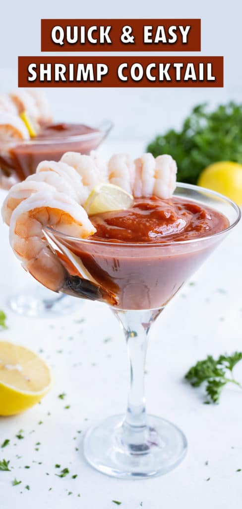 Shrimp Is served with a homemade cocktail sauce.