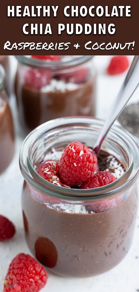 Easy chocolate chia seed is served for a sweet breakfast recipe.