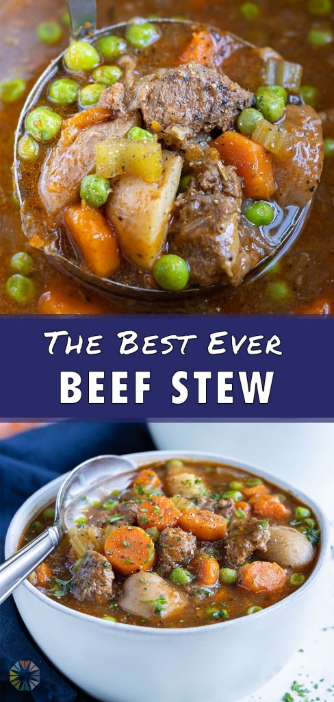Comforting beef stew is served for a hearty meal.