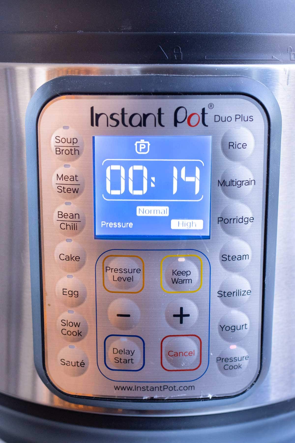 Front of an instant pot is shown.
