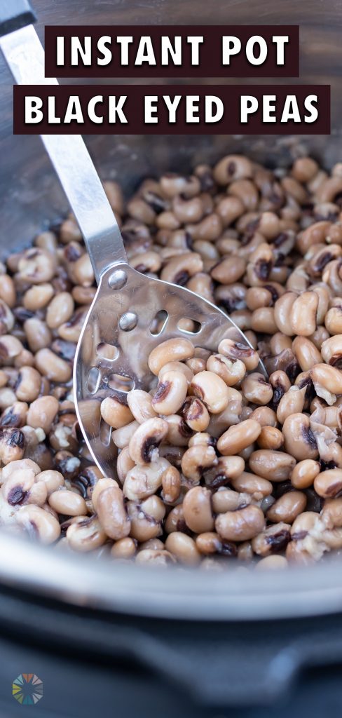 Black eyed peas are removed from the instant pot.