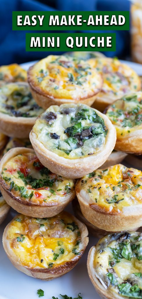 Quiches are shown on a plate for a healthy recipe.