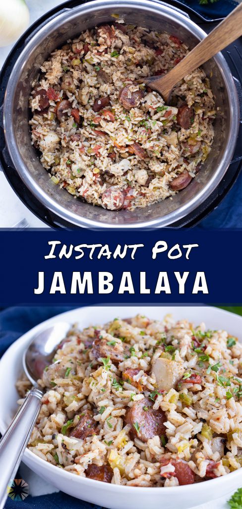 Authentic jambalaya is served for an easy and filling Cajun meal.