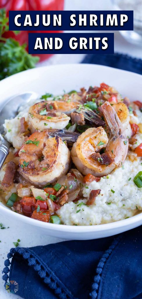 Southern grits with shrimp is served for a Mardi Gras meal.