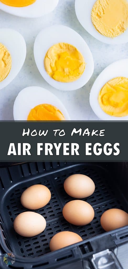 An air fryer is used to make hard-boiled eggs.