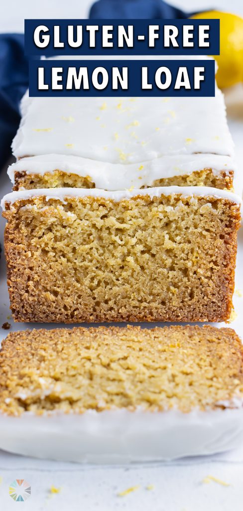 Starbucks lemon loaf is cut into slices for a gluten-free treat.