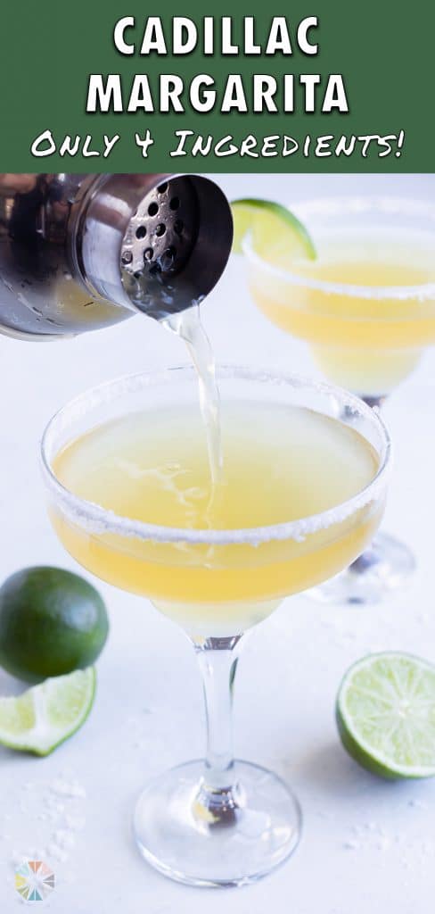 Top-shelf Margaritas are shown on the counter.