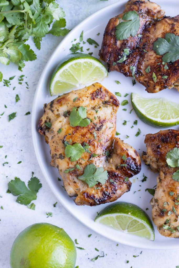 Cilantro lime chicken is served for Cinco de Mayo dinner.