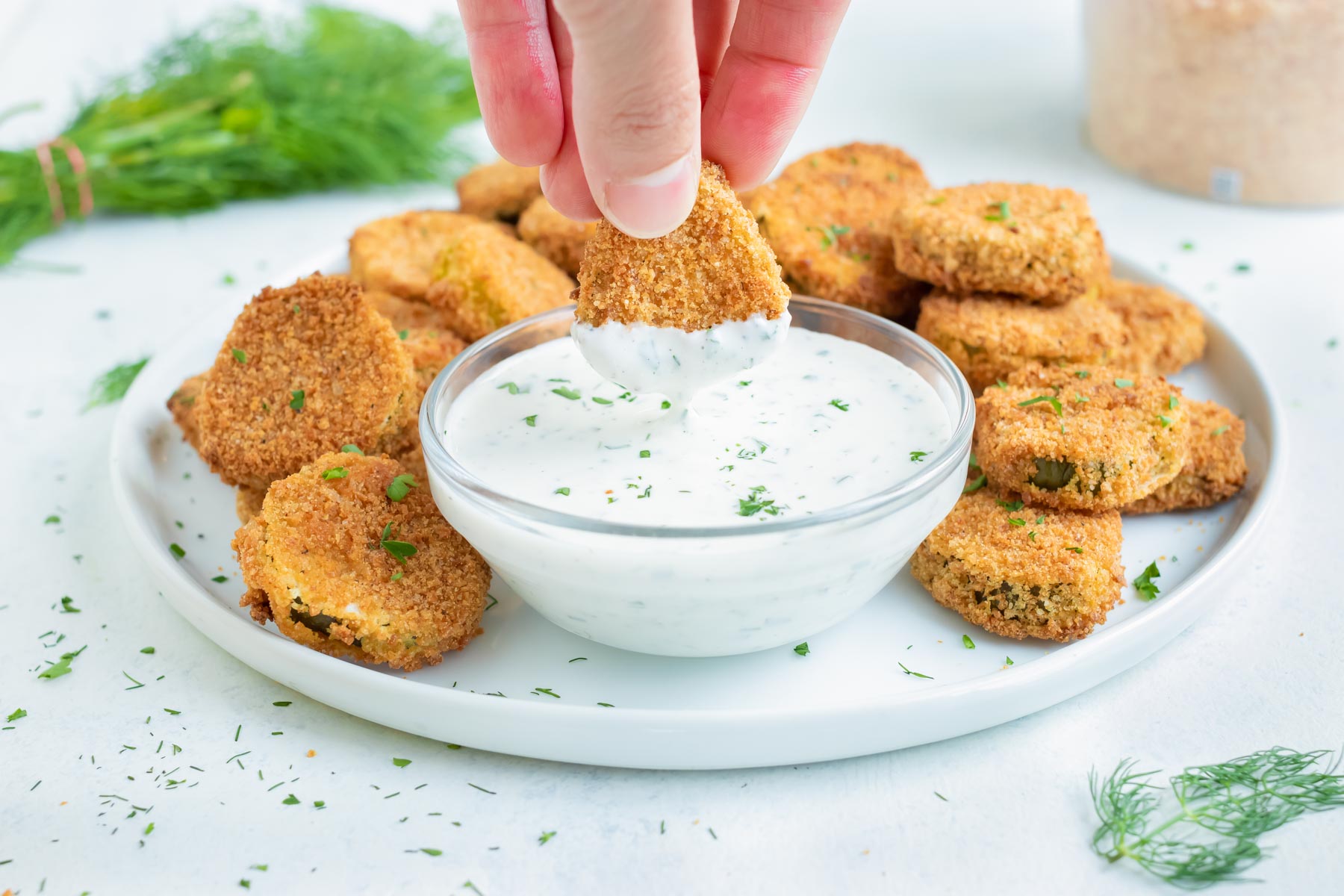 Air Fryer Fried Pickles Recipe - Evolving Table