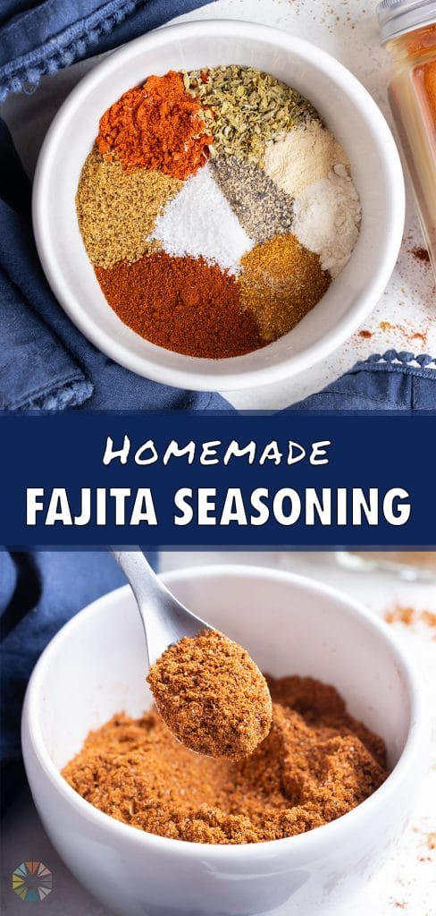 A bowl is used to hold this easy Fajita Seasoning.