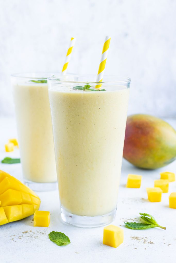Mango Lassi drink is a refreshing summer treat.
