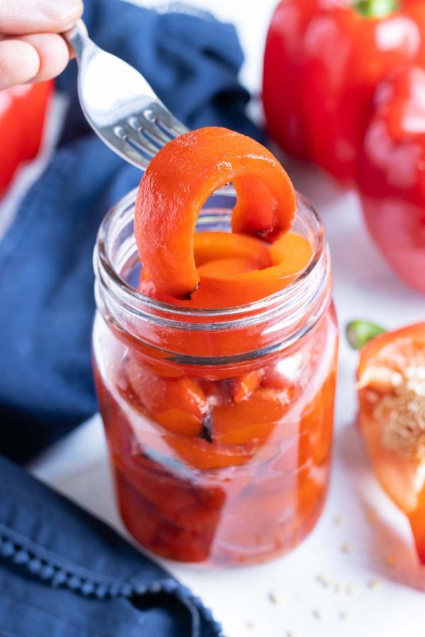 Easy, roasted red peppers are delicious.