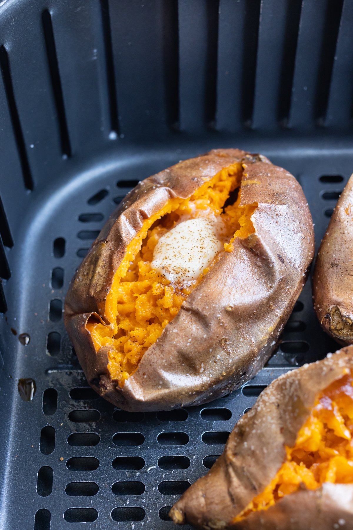 Air fry a whole sweet potato.