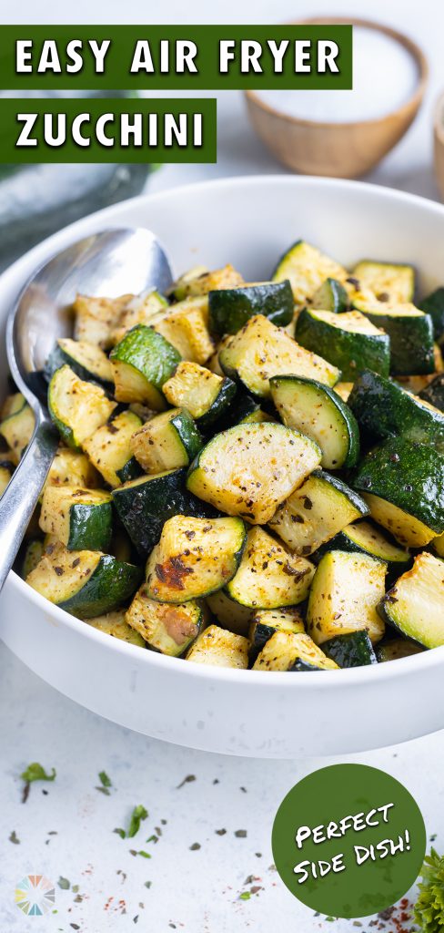 Air fryer zucchini is a healthy and vegetarian side dish