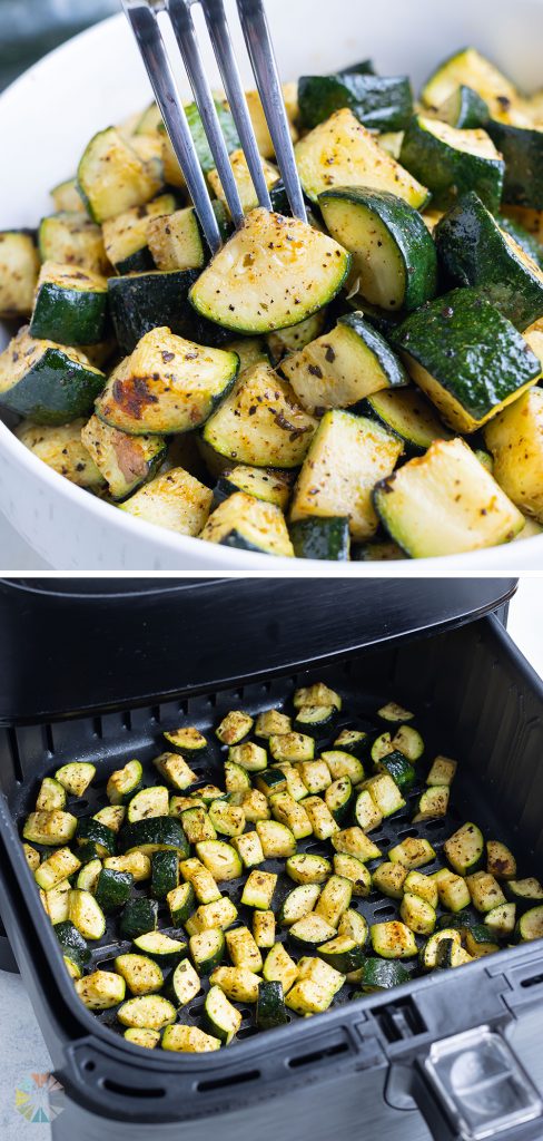 Air fry zucchini for a delicious and healthy side dish.
