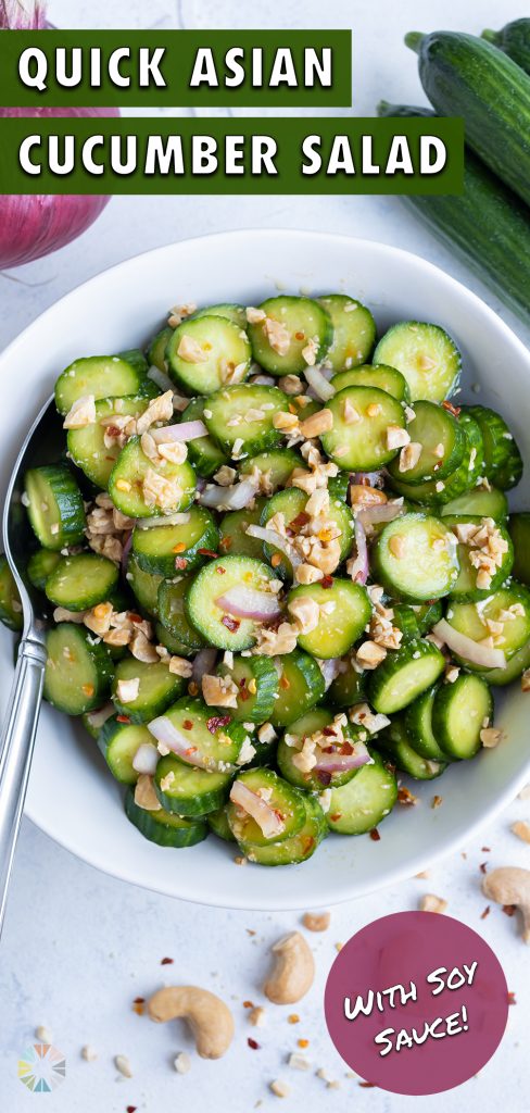 Cucumber Salad with Asian spices for a crisp side dish.