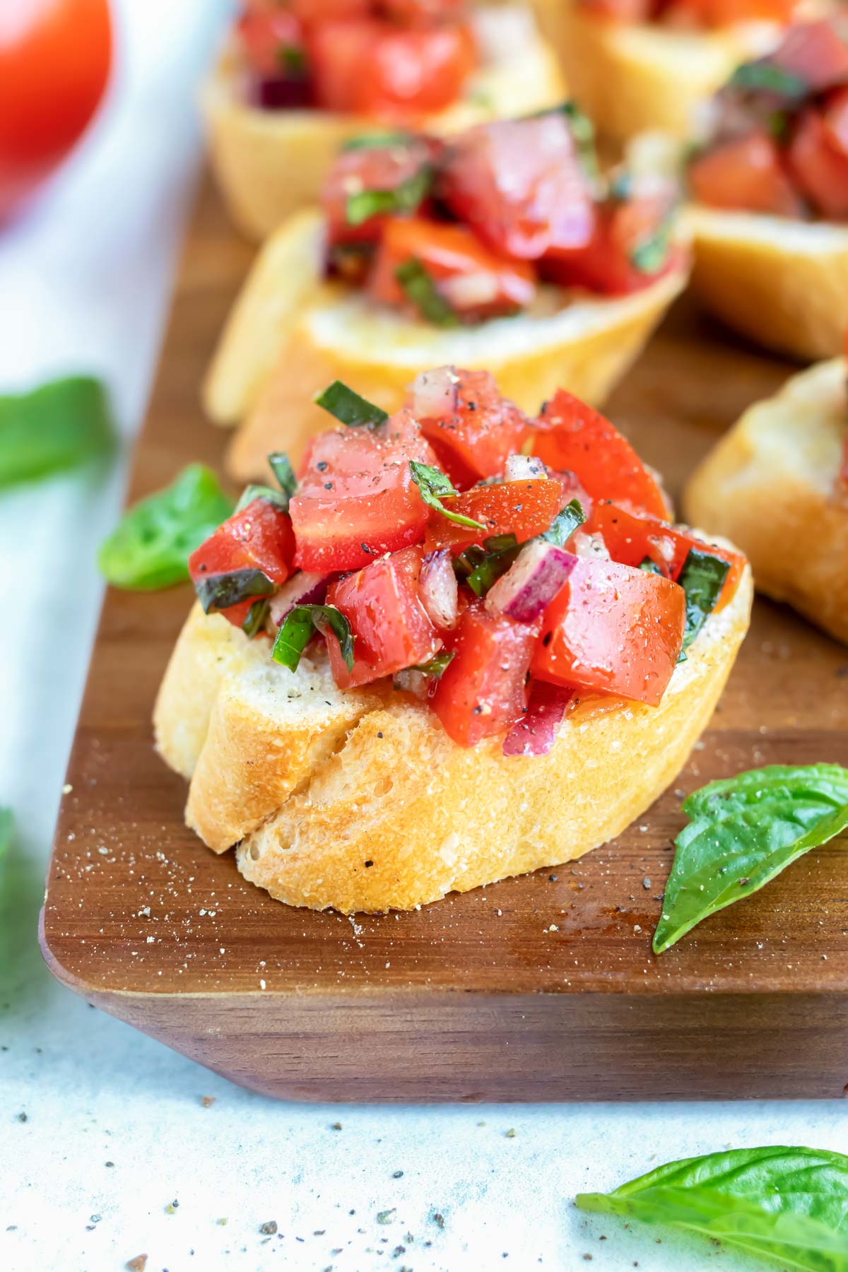 Fresh Tomato Bruschetta (Italian Recipe) - Evolving Table