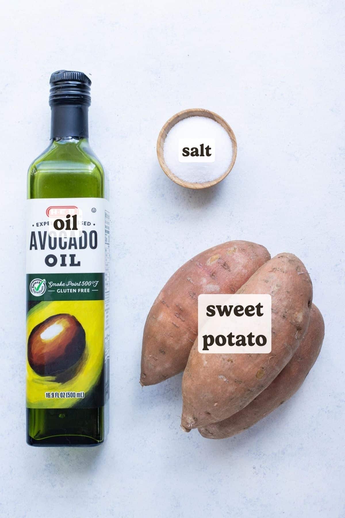 Oil, salt, and sweet potatoes are all you need for this recipe.