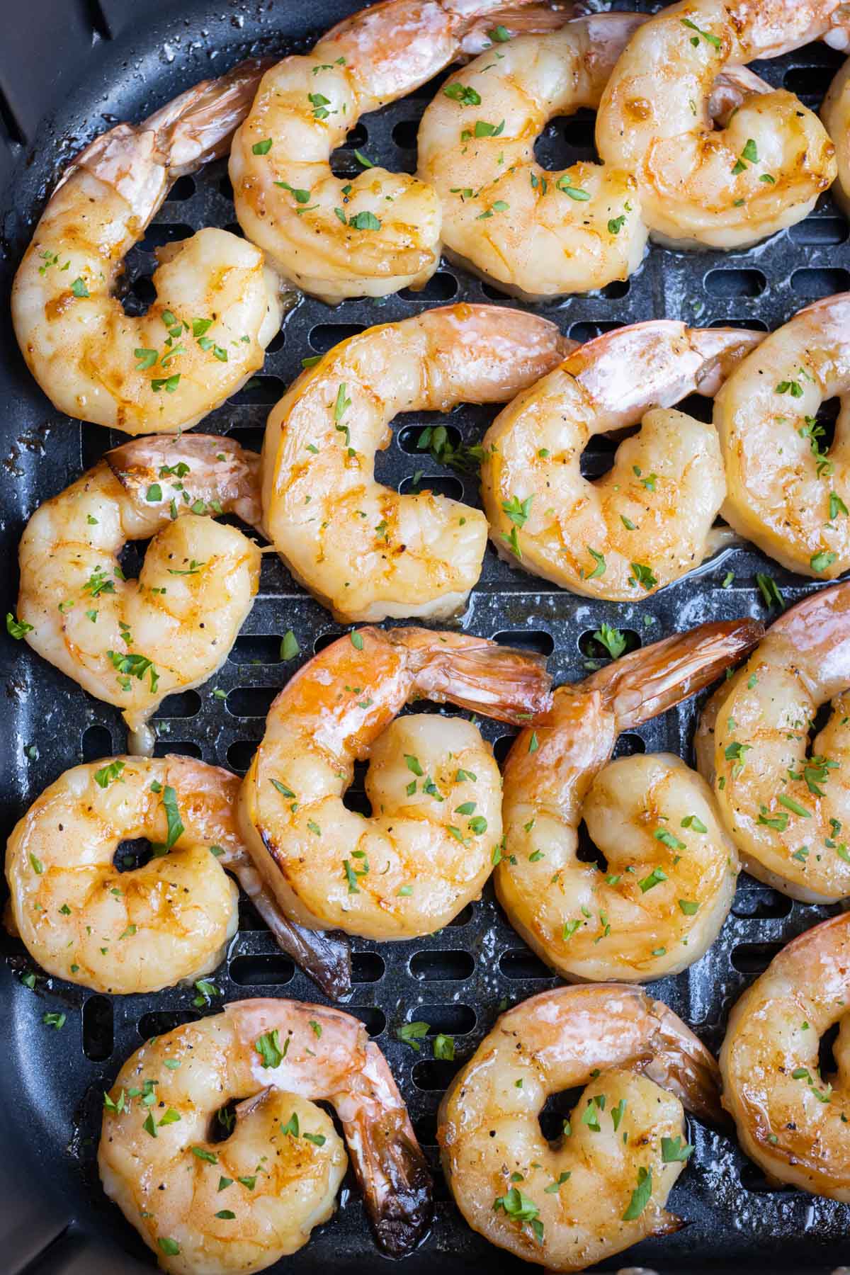 Air fry shrimp for a quick and healthy dinner.