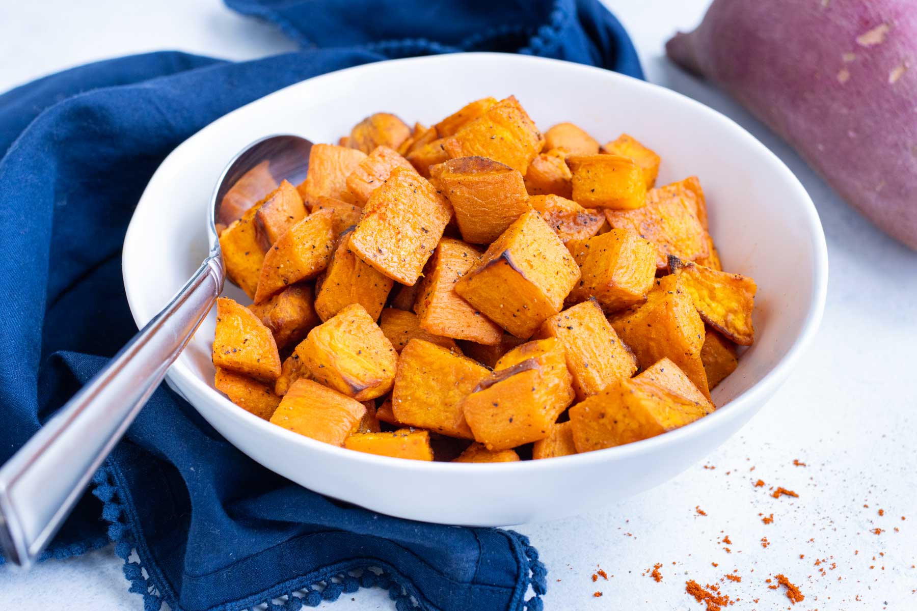Air Fryer Roasted Sweet Potatoes Evolving Table